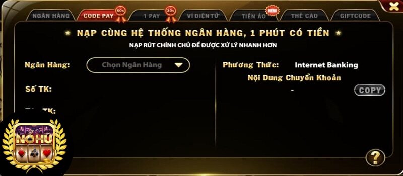 Nạp tiền thông qua Code Pay
