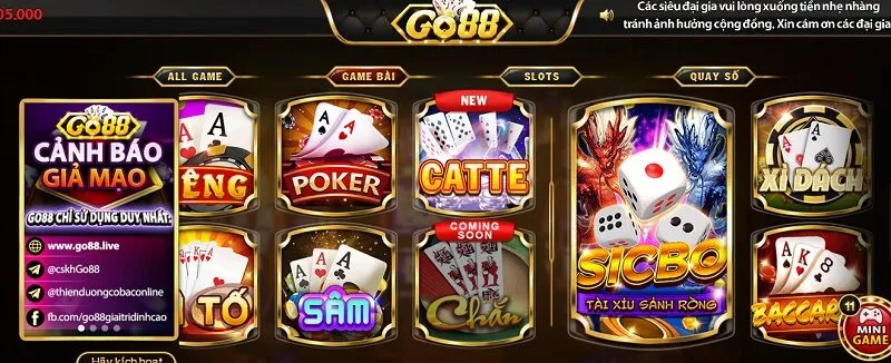 Các Sản Phẩm Game Của Go88: Trải Nghiệm Giải Trí Đỉnh Cao