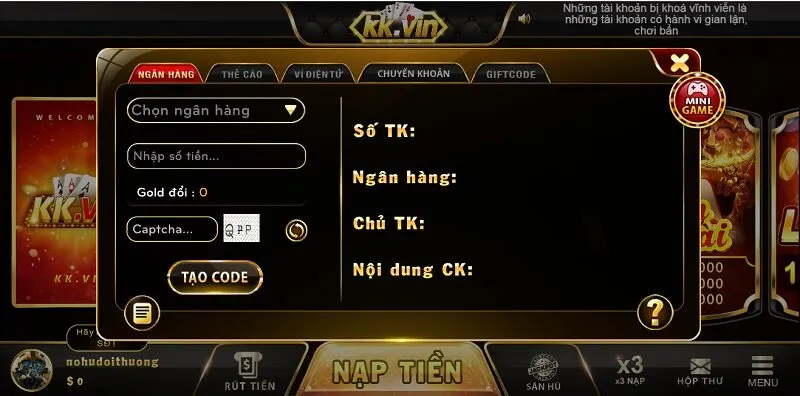 Hướng dẫn nạp rút KKVin – Siêu tiện nghi và thanh khoản tuyệt đối 100%