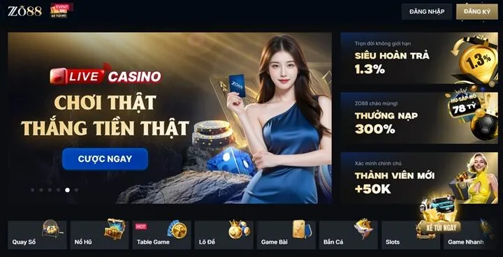 Zo88 – Nhà cái uy tín được hàng triệu bet thủ tại châu Á săn đón